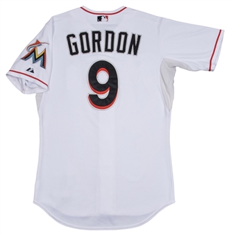 2015 Dee Gordon Game Used Miami Marlins Home Jersey Used On 9/4/2015 For Career Hit #500 (MLB Authenticated)